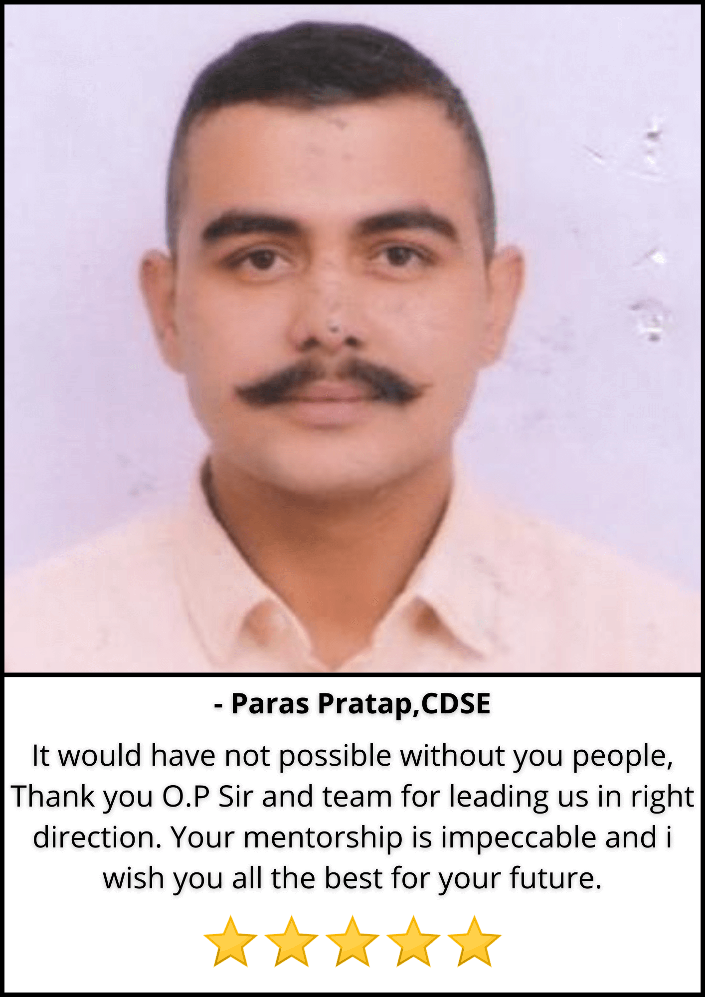 Paras Pratap, CDSE